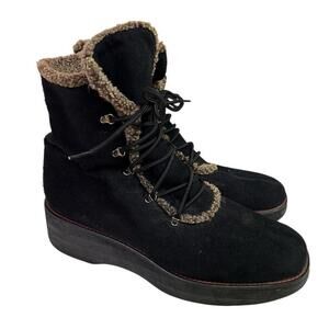 Stuart Weitzman l Suede Lace Up Wedge Winter Boots Size 10
